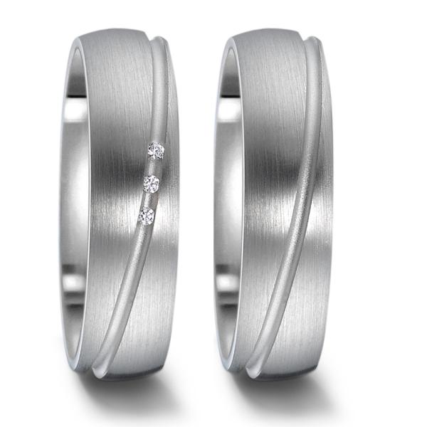 Weidner Trauringe Weissgold 62138 + 72138